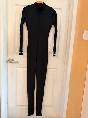Fashion Nova Black Long-Sleeve Full-Length Jumpsuit